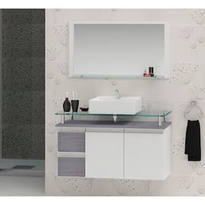 Conjunto para Banheiro Gabinete com Cuba e Espelheira 80cm Diamante Contarini Rovere