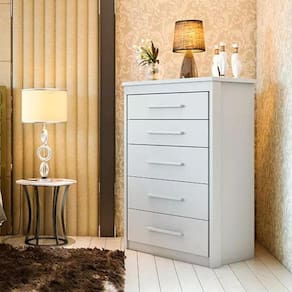 Cômoda 5 Gavetas Elegance Batrol Móveis Branco