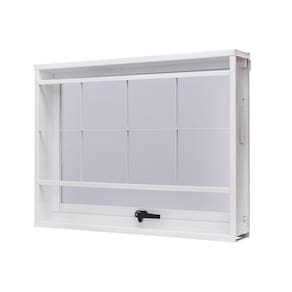 Janela de Aço Maxim-Ar 60x80cm com Grade Quadriculada e Vidro Boreal Unicsol Ramassol Branco