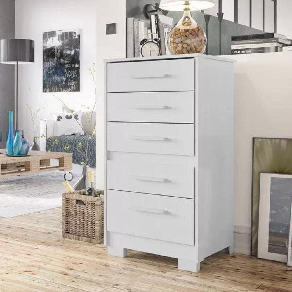 Cômoda 5 Gavetas Primacy Batrol Móveis Branco