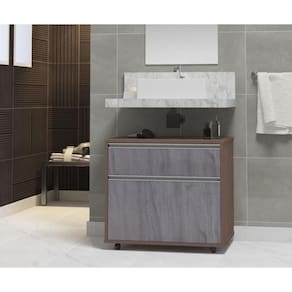 Gabinete para Banheiro com Rodízio 60cm 2 Gavetas Safira Inferior Contarini Rovere