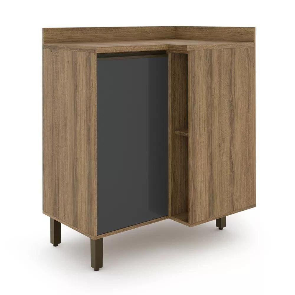 Armário para Cozinha 1 Porta Confort Batrol Móveis Cinamomo/Grafite