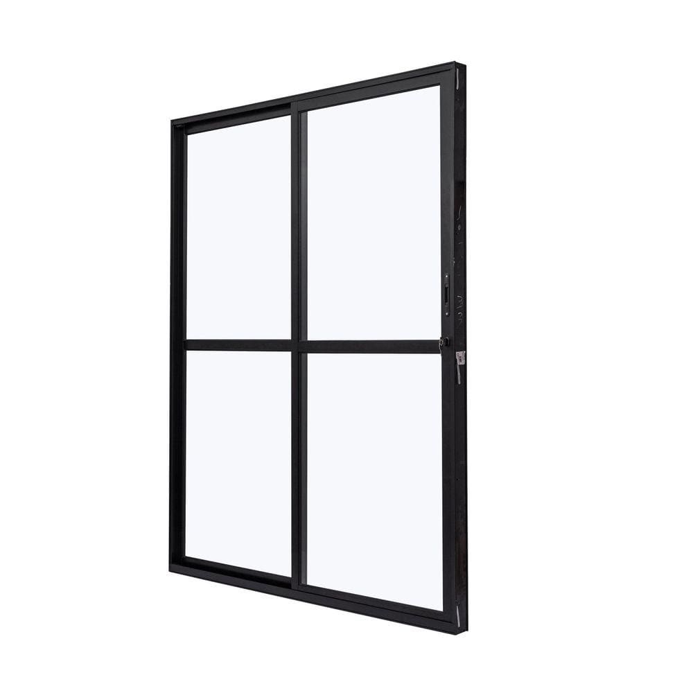 Porta de Aluminio Balcão 210x160cm 2 Folhas com Vidro Liso e Batente 7,9cm Cristal Ramassol