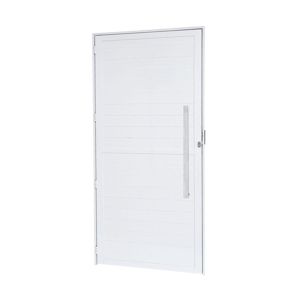 Porta de Alumínio Lambri 210x90cm Batente 4cm Cristal Ramassol