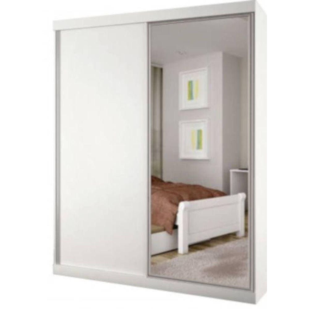 Modulado MDF 2 Portas correr 1 espelho 1,80m  - Creative-Branco - Bianchi Móveis