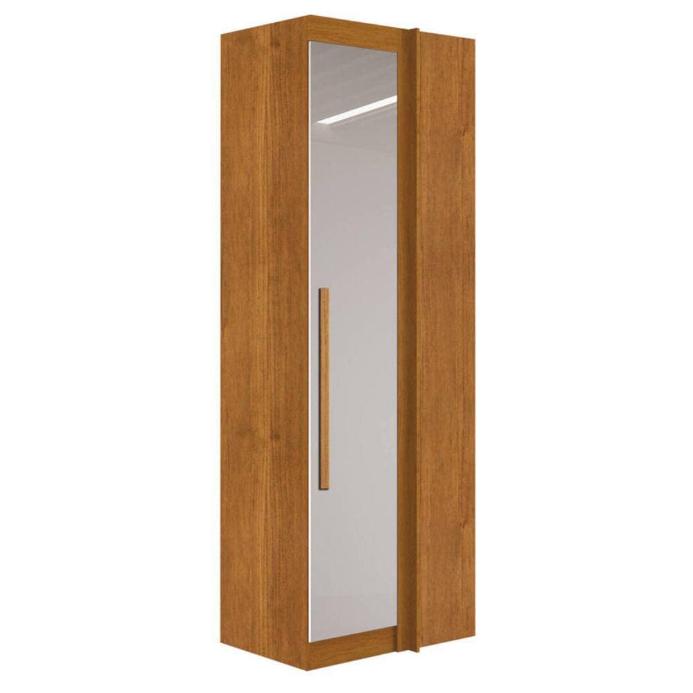 Modulado Canto 2 prateleiras, cabideiro - Canto Luna-Nature/Off - Bianchi Móveis
