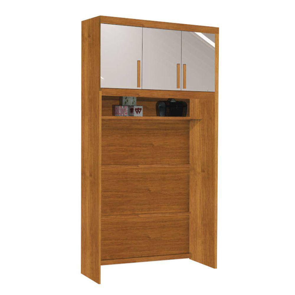 Modulado Aéreo solteiro 3 portas 100% MDF 1,23m - Creative-Nature/Off - Bianchi Móveis