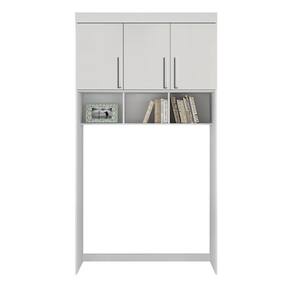 Modulado Aéreo solteiro 3 portas prateleira 1,23m - Luna-Branco - Bianchi Móveis