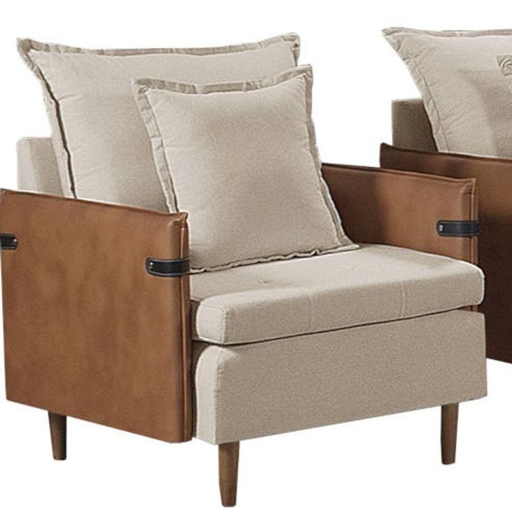 Poltrona decorativa para sala madeira maciça - Avallon - Bianchi Móveis