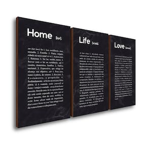 Kit 3 Quadros Decorativos Home Life Love 50x90cm