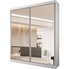 Modulado MDF 2 Portas correr espelhadas 1,80m - Creative-Branco - Bianchi Móveis