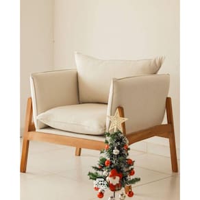 Poltrona decorativa para sala madeira maciça - Cleo - Bianchi Móveis