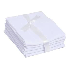 Kit 5 Fralda Super Luxo Mami Com Bainha Branca 70 X 70Cm