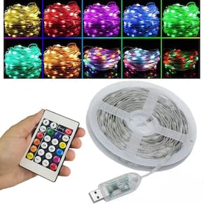 Fita Led Aplicativo App Celular 5 Metros Cores RGB Ajustavel Decoraçao Natal Sanca Gesso Sala Quarto Casa Escadas Corredor Loja Fachada