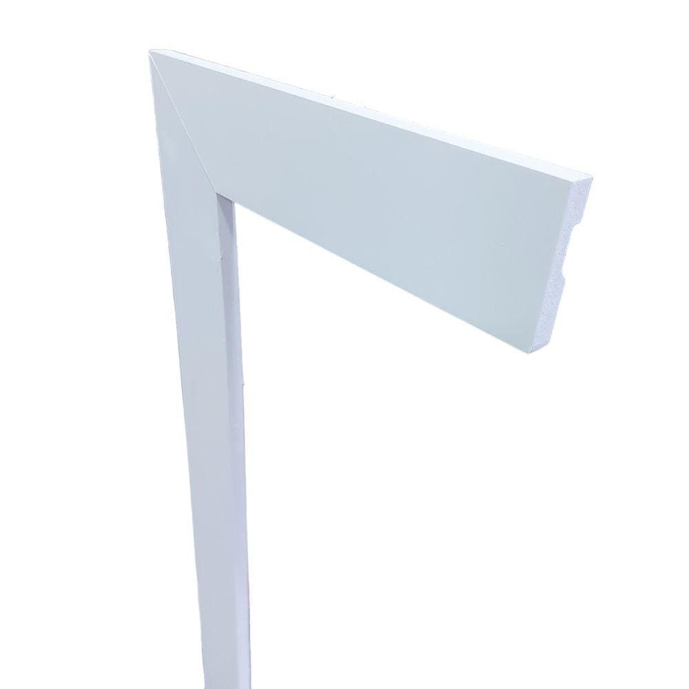 Kit com 5 Barras de Moldura/Rodapé de Poliestireno Liso - Branco - 5cm de altura (5x1x240cm)