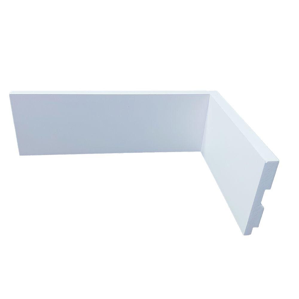 Kit com 5 Barras de Rodapé de Poliestireno Liso - Branco - 7cm de altura (7x1x240cm)