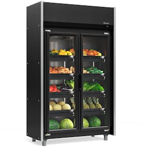 Refrigerador Vertical Hortifruti 2 Portas de Vidro All Black GEAS2PLB Gelopar
