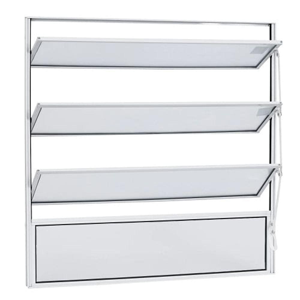 Janela Aluminio Basculante Home Branco Vidro Liso 0,60X0,80M 4FLS Quality