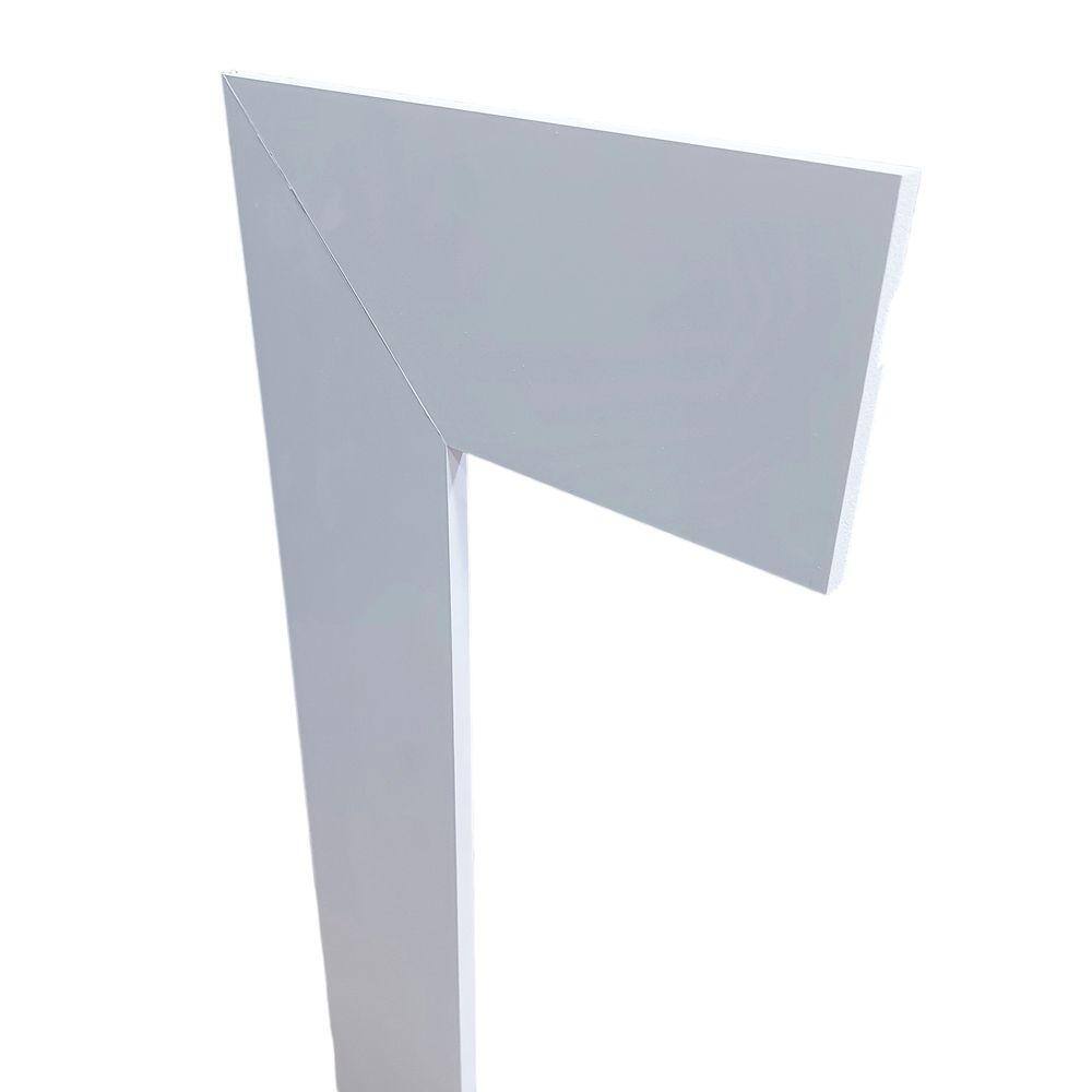 Kit com 5 Barras de Moldura/Rodapé de Poliestireno Liso - Branco - 10cm de altura (10x1x240cm)