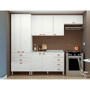 Cozinha Modulada 4 Peças Com Tampo Branco Cristal