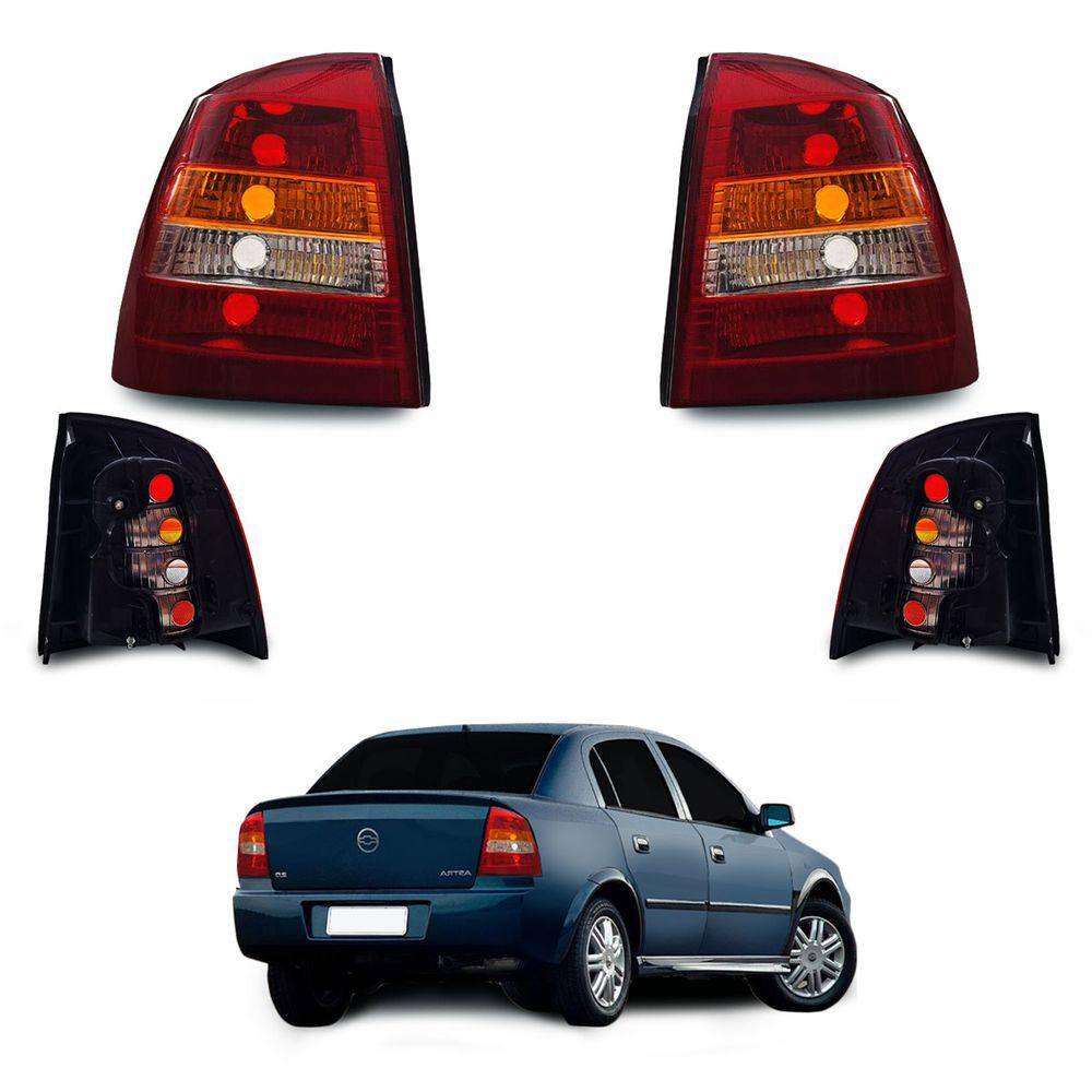 Par de Lanternas Astra Sedan 1999 2000 2001 2002 Tricolor