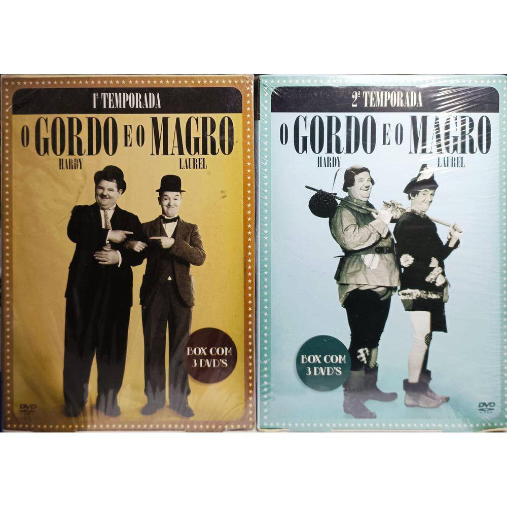 DVD O Gordo e O Magro 1ª e 2ª Temporada Box C/3 Dvds Cada