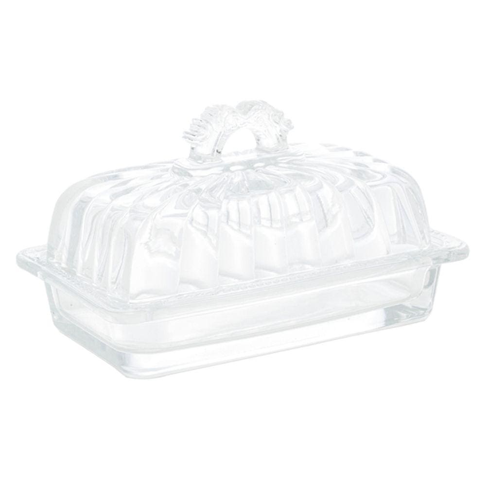 Manteigueira De Cristal Ecologico Com Tampa Imperial 17,5Cm X 10,5Cm X 10Cm