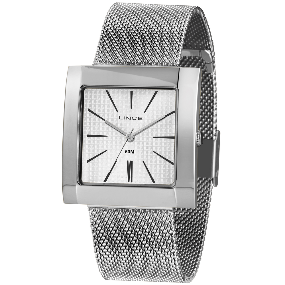 Relógio LINCE feminino prata quadrado LQM4654L B1SX