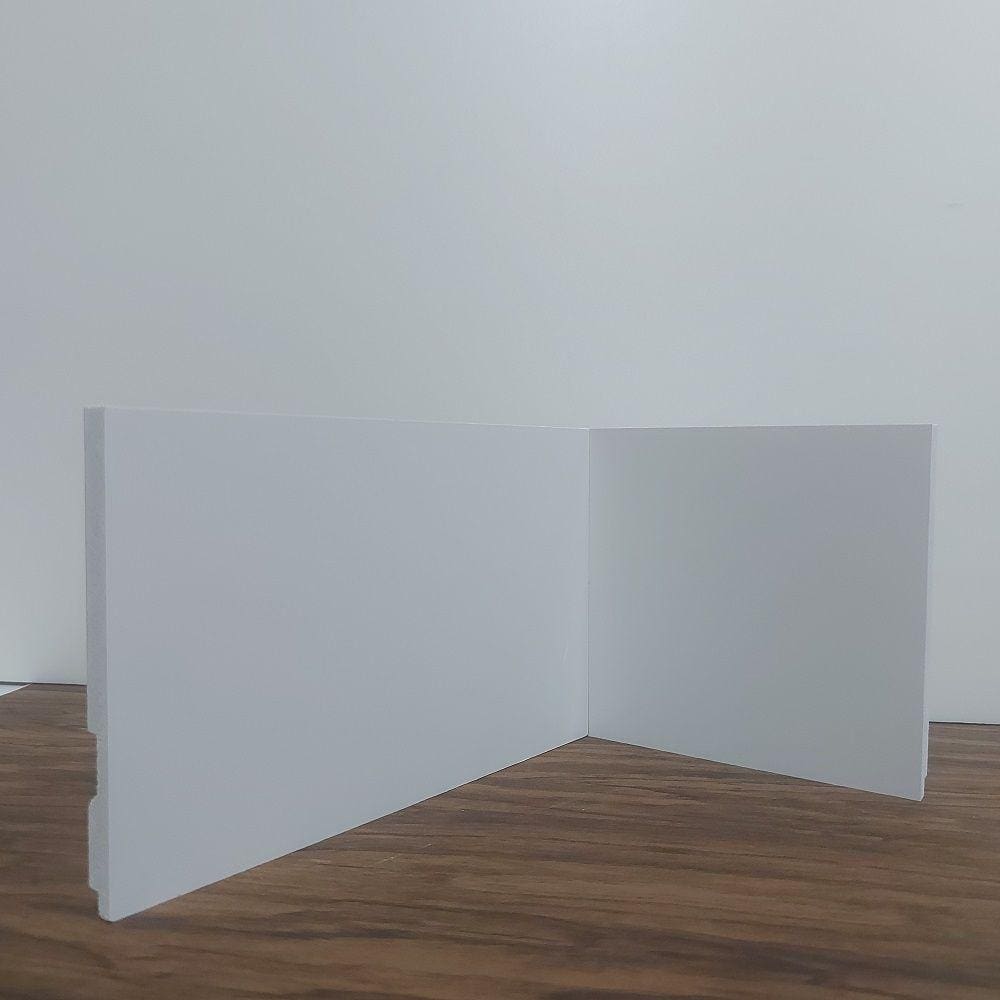 Kit com 15 Barras de Rodapé de Poliestireno Liso - Branco - 15cm de altura (15x1x240cm)
