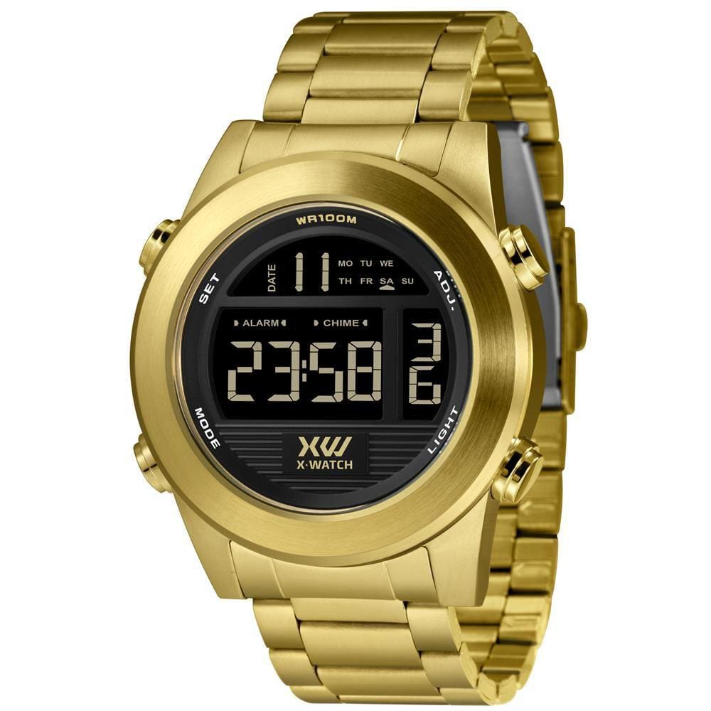 Relógio X-Watch Masculino Ref: Xmgsd003 Pxkx Digital Aço Dourado