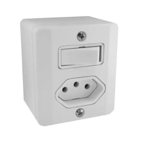 Interruptor 1 Tecla Simples + Tomada 10A BOX – Ilumi