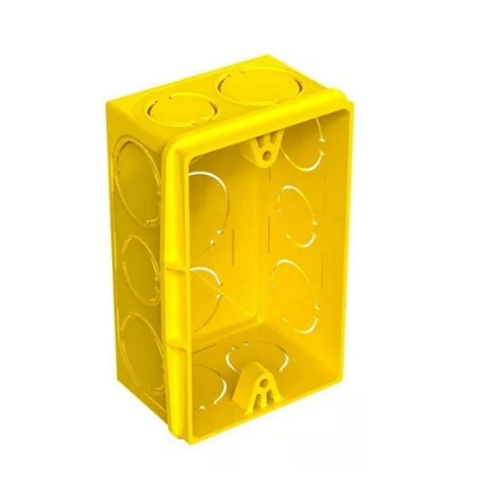 Caixa De Luz De Embutir 4x2 Amarela – Fortlev