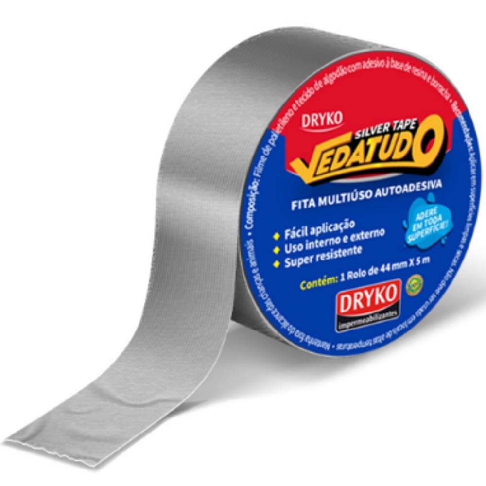 Fita Adesiva Silver Tape 44mm X 5m Prata – Dryko