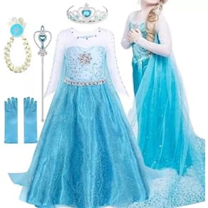 Vestido Infantil Frozen Princesa Gelo Olaf C/ Pérolas Luxo