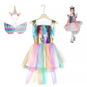 Fantasias Unicórnio Kit Saia de Tule Asa com Tiara Feminina Eventos e Festas de Aniversário