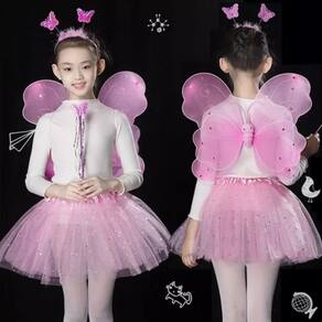 Fantasias Borboleta Led Kit Saia de Tule Asa com Varinha Tiara Feminina Carnaval Festas de Aniversário