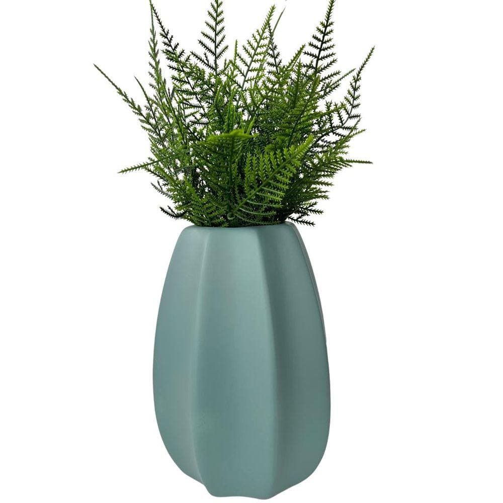 Vaso centro de mesa grande alto relevo moderno verde menta