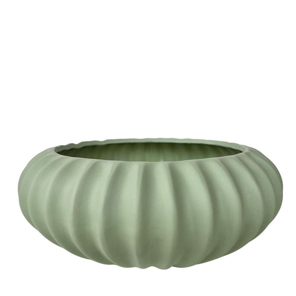 Vaso centro de mesa bacia ikebana verde menta médio luxo