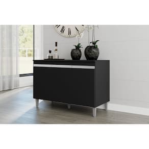 Balcão para Lavanderia 120cm Manu 3 Portas com tampo Cor Preto - AJL