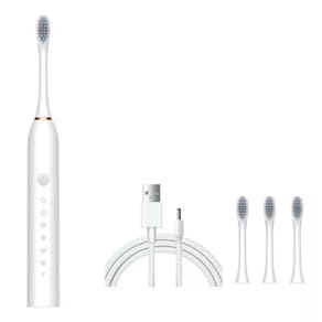 Escova Elétrica Inteligente Adulto Rotativa à Prova d`água USB Recarregável Inclui Refil Cerdas Suave 3 Modos de Escovaç