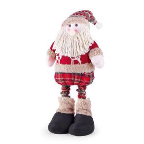 Boneco De Natal Decorativo Em Poliéster Xadrez Com Ajuste De Altura 78cm Papai Noel