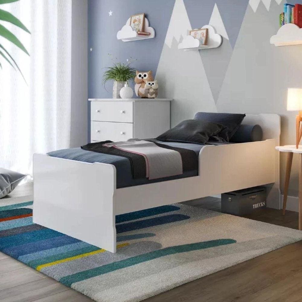 Cama Infantil New Baby Batrol Móveis Branco