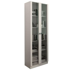 Armario Para Escritorio 2 Portas De Vidro ME4115 Branco Tecno Mobili