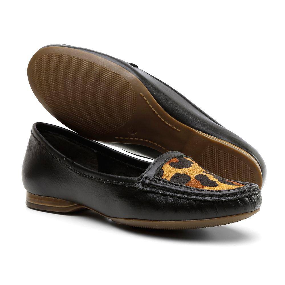 Mocassim Casual Com Estampas Krn Shoes Costura Aparente
