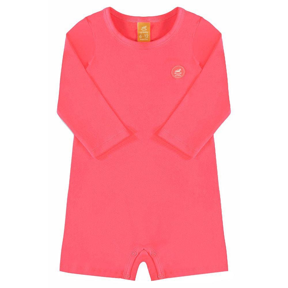 Macaquinho Praia Infantil Proteção UV Pink Flúor Up Baby