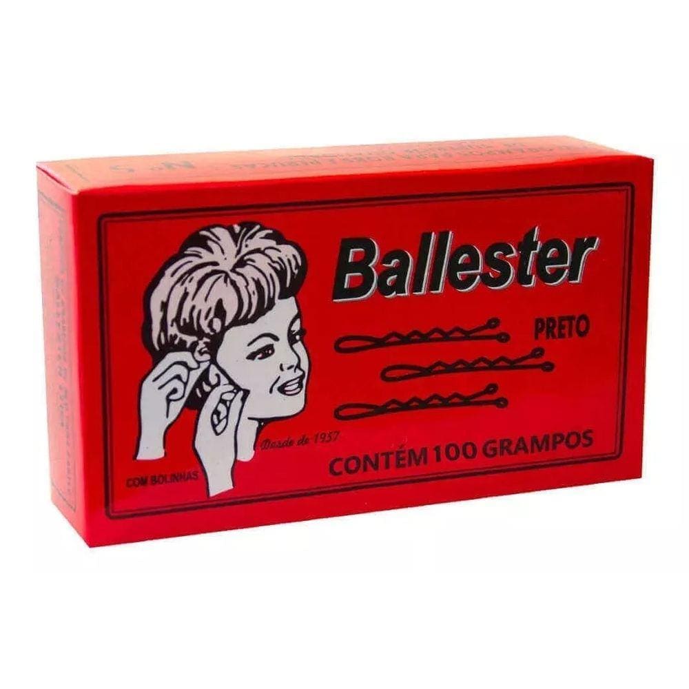 Grampo De Cabelo Profissional Ballester Nº 5 Preto Com 100un