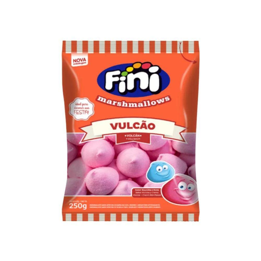 Marshmallow Fini Vulcão Rosa Baunilha e Nata 250g