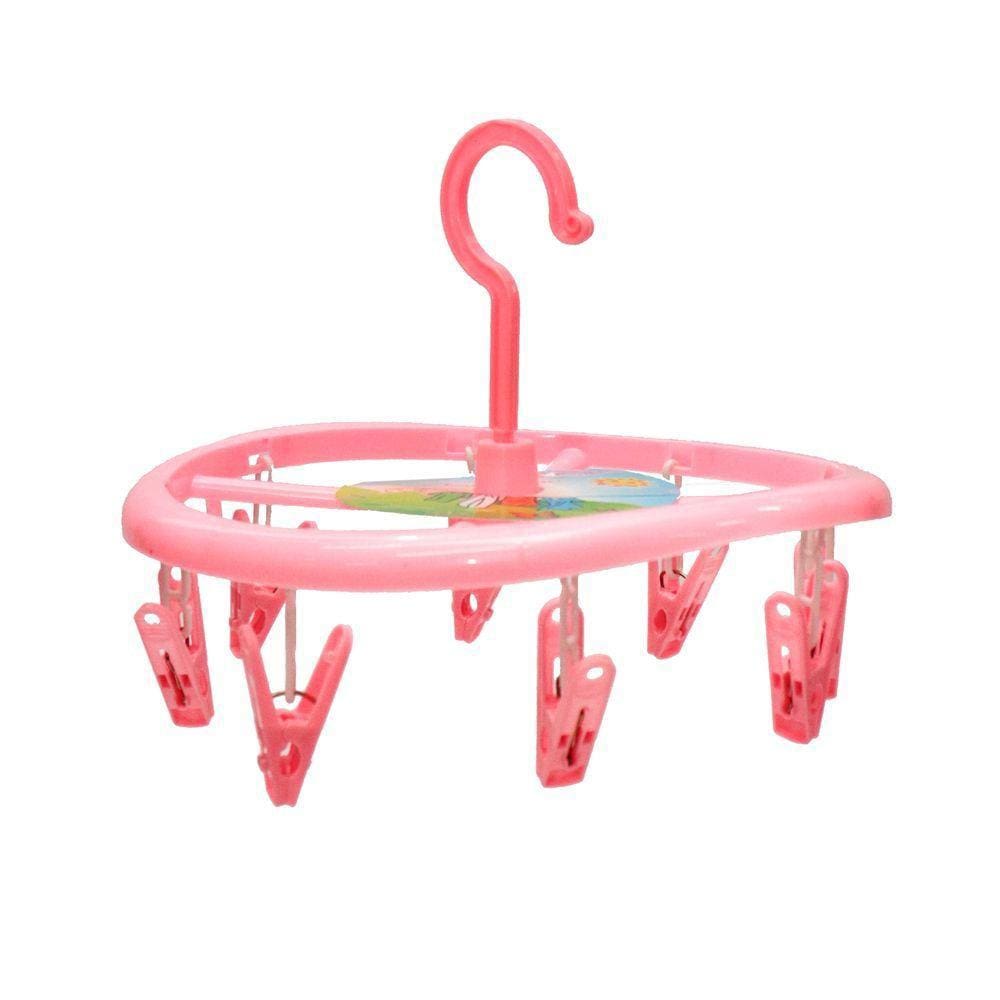 Mini Varal Roupas com 8 Prendedores 23cm Rosa - Quanhe