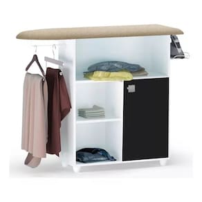 Tábua de Passar Roupa Mariana com Porta Cor Branco e Preto - AJL