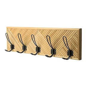 Cabideiro de Madeira e Metal Preto 60cm MY0038 BTC